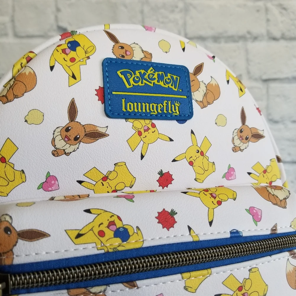 Loungefly Pokemon Eevee Pikachu Berries Mini Backpack Bag New - Picture 4 of 15